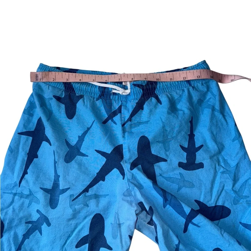 Mini Boden Blue Shark Swim Trunks & T-Shirt Set Size 9-10 Years